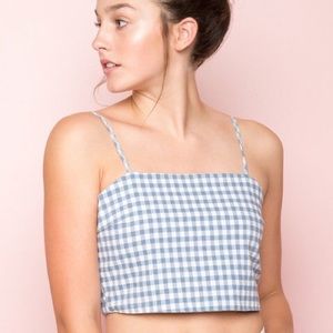 Brandy Melville Gingham Print wrap top
